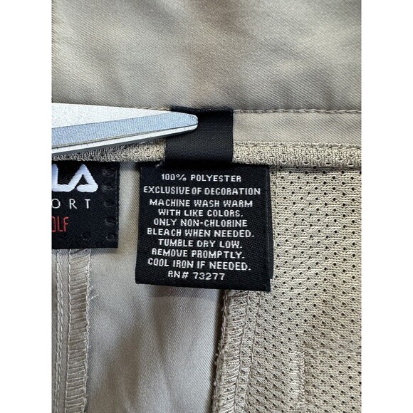 Fila Sport Golf Shorts Khaki Beige Performance Men's 40 x 10 Flat Front Pockets - Picture 4 of 7